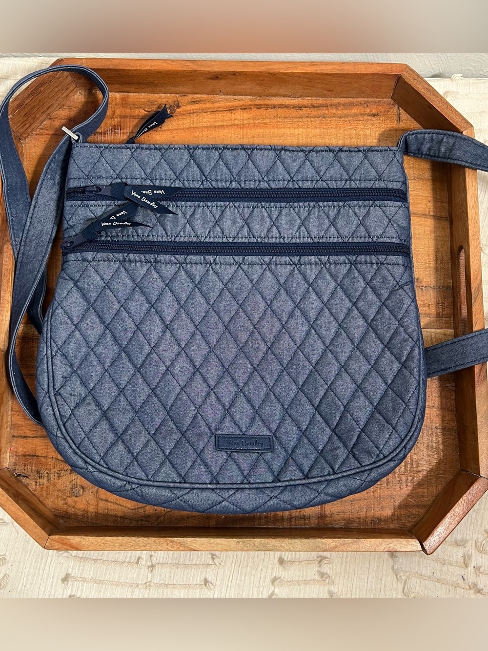 Vera Bradley quilted denim crossbody purse
